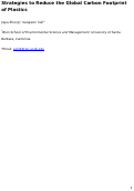 Cover page: Publisher Correction: Strategies to reduce the global carbon footprint of plastics