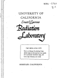 Cover page: THE RANGE-ENERGY RELATION IN EMULSION. PAST I: RANGE MEASUREMENTS