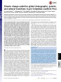 Cover page: Climate change underlies global demographic, genetic, and cultural transitions in pre-Columbian southern Peru