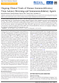 Cover page: Ongoing Clinical Trials of Human Immunodeficiency Virus Latency-Reversing and Immunomodulatory Agents