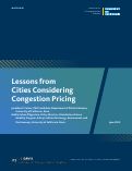 Cover page of Lessons from Cities Considering Congestion Pricing