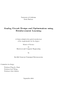 Cover page: Analog Circuit Design and Optimization using Reinforcement Learning