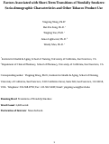 Cover page: Factors associated with short‐term transitions of non‐daily smokers: socio‐demographic characteristics and other tobacco product use