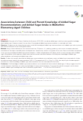 Cover page: Associations between Child and Parent Knowledge of Added Sugar Recommendations and Added Sugar Intake in Multiethnic Elementary-Aged Children.