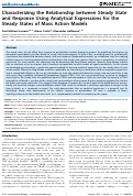 Cover page: Characterizing the Relationship between Steady State and Response Using Analytical Expressions for the Steady States of Mass Action Models