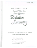 Cover page: Chemistry Division Semiannual Report June through November 1959