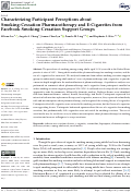 Cover page: Characterizing Participant Perceptions about Smoking-Cessation Pharmacotherapy and E-Cigarettes from Facebook Smoking-Cessation Support Groups