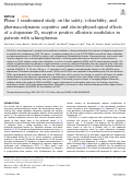 Cover page: Phase 1 randomized study on the safety, tolerability, and pharmacodynamic cognitive and electrophysiological effects of a dopamine D1 receptor positive allosteric modulator in patients with schizophrenia
