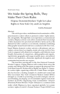 Cover page: We Make the Spring Rolls, They Make Their Own Rules: Filipina Domestic Workers’ Fight for Labor Rights in New York City and Los Angeles