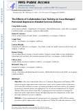 Cover page: The Effects of Collaborative Care Training on Case Managers’ Perceived Depression-Related Services Delivery