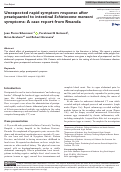 Cover page: Unexpected rapid symptom response after praziquantel to intestinal Schistosoma mansoni symptoms: A case report from Rwanda.