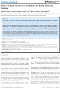 Cover page: Gain Control Network Conditions in Early Sensory Coding