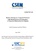 Cover page: Ramsey Pricing in a Congested Network with Market Power in Generation: A Numerical Illustration for Belgium