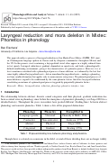 Cover page of Laryngeal reduction and mora deletion in Mixtec