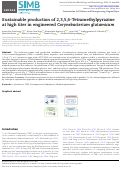 Cover page: Sustainable production of 2,3,5,6-Tetramethylpyrazine at high titer in engineered Corynebacterium glutamicum