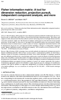 Cover page: Fisher information matrix: A tool for dimension reduction, projection pursuit, independent component analysis, and more