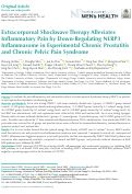 Cover page: Extracorporeal Shockwave Therapy Alleviates Inflammatory Pain by Down-Regulating NLRP3 Inflammasome in Experimental Chronic Prostatitis and Chronic Pelvic Pain Syndrome.