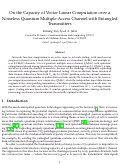 Cover page of On the Capacity of Vector Linear Computation &nbsp;over a Noiseless Quantum Multiple Access Channel with Entangled Transmitters