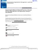 Cover page: Supporting Evidence-Informed Practice in Human Service Organizations: An Exploratory Study of Link Officers