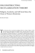 Cover page: Deconstructing Secularization Theory: Religion, Secularity, and Self-hood since the Onset of Western Modernity