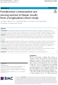 Cover page: Postabortion contraceptive use among women in Nepal: results from a longitudinal cohort study.