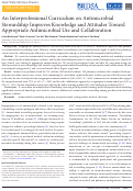 Cover page: An Interprofessional Curriculum on Antimicrobial Stewardship Improves Knowledge and Attitudes Toward Appropriate Antimicrobial Use and Collaboration