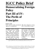 Cover page: Policy Brief 08-3: Democratizing Foreign Policy (Part III of IV): The Perils of Principles