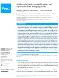 Cover page: Spiders did not repeatedly gain, but repeatedly lost, foraging webs