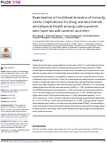 Cover page: Examination of multilevel domains of minority stress: Implications for drug use and mental and physical health among Latina women who have sex with women and men