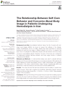 Cover page: The Relationship Between Self-Care Behavior and Concerns About Body Image in Patients Undergoing Hemodialysis in Iran