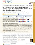 Cover page: Toward Spatial Control of Reaction Selectivity on Photocatalysts Using Area-Selective Atomic Layer Deposition on the Model Dual Site Electrocatalyst Platform.