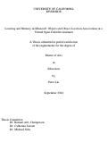 Cover page: Learning and Memory in Minecraft: Objects and Object-Location Associations in a Virtual Open-Field Environment