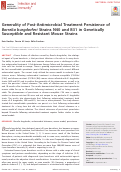 Cover page: Generality of Post-Antimicrobial Treatment Persistence of Borrelia burgdorferi Strains N40 and B31 in Genetically Susceptible and Resistant Mouse Strains.