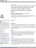 Cover page: Exploring the impact of COVID-19 on reported maternal and neonatal complications and access to maternal health care in five government health facilities in Blantyre, Malawi.