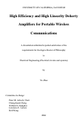 Cover page: High efficiency and high linearity Doherty amplifiers for portable wireless communications