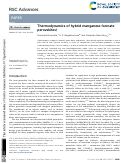 Cover page: Thermodynamics of hybrid manganese formate perovskites.