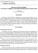 Cover page: Dancing Toward the Middle: New Mexico's Budget and Poltical Deliberations, FY2013-2014