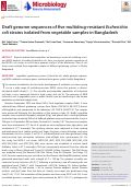 Cover page: Draft genome sequences of five multidrug-resistant Escherichia coli strains isolated from vegetable samples in Bangladesh.