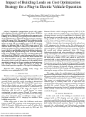 Cover page: Impact of Building Loads on Cost Optimization Strategy for a Plug-in Electric Vehicle Operation