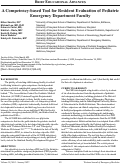 Cover page: A Competency-based Tool for Resident Evaluation of Pediatric Emergency Department Faculty