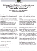 Cover page: Efficacy of the Modifying Phonation Intervals (MPI) Stuttering Treatment Program With Adults Who Stutter