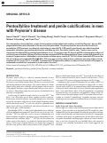 Cover page: Pentoxifylline treatment and penile calcifications in men with Peyronie's disease.