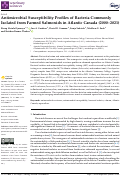 Cover page: Antimicrobial Susceptibility Profiles of Bacteria Commonly Isolated from Farmed Salmonids in Atlantic Canada (2000-2021).