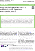 Cover page: Inferential challenges when assessing racial/ethnic health disparities in environmental research