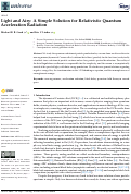 Cover page: Light and Airy: A Simple Solution for Relativistic Quantum Acceleration Radiation