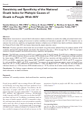 Cover page: Sensitivity and Specificity of the National Death Index for Multiple Causes of Death in People With HIV