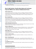 Cover page: Black Light Smokers: How Nicotine Intake and Carcinogen Exposure Differ Across Various Biobehavioral Factors