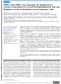 Cover page: TRPA1 and TPRV1 Ion Channels Are Required for Contact Lens-Induced Corneal Parainflammation and Can Modulate Levels of Resident Corneal Immune Cells.