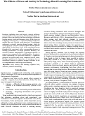 Cover page: The Effects of Stress and Anxiety in Technology-Based Learning Environments