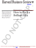 Cover page: How to pitch a brilliant idea.